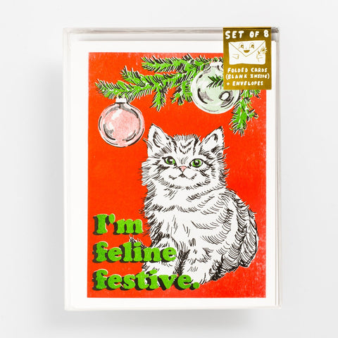 Yellow Owl Workshop | Feline Festive Set of 8