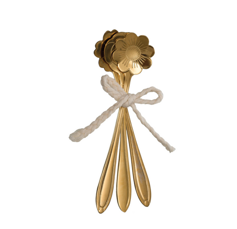 Stainless Steel Flower Shaped Spoons (Set of 3)