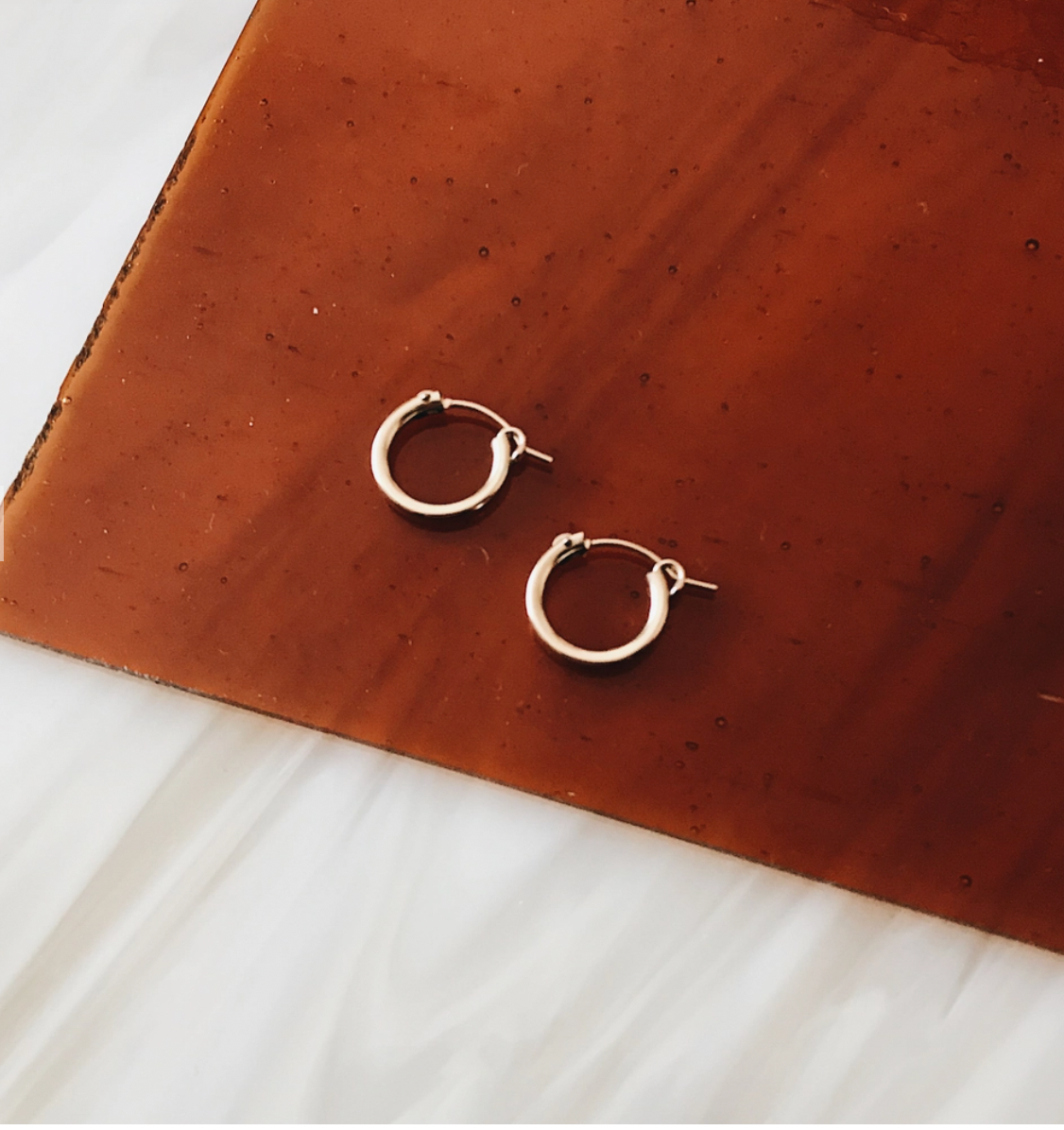 Thick Mini Hoops  Gold Filled