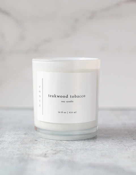 Teakwood and Tobacco 14 oz Soy Candle